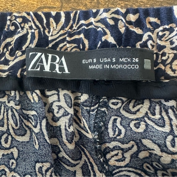 ZARA Women’s Printed Floral Pants Lightweight Relaxed Boho Vacation Small EUC - Picture 7 of 9